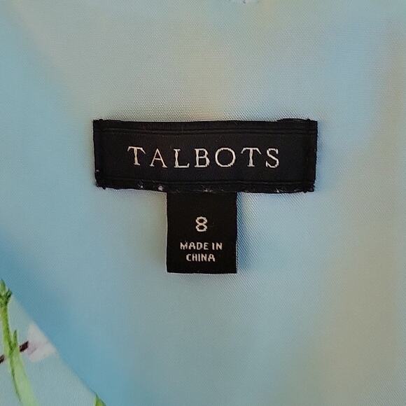 Talbots Light Blue Floral A-line Dress Size 8 - Picture 3 of 7